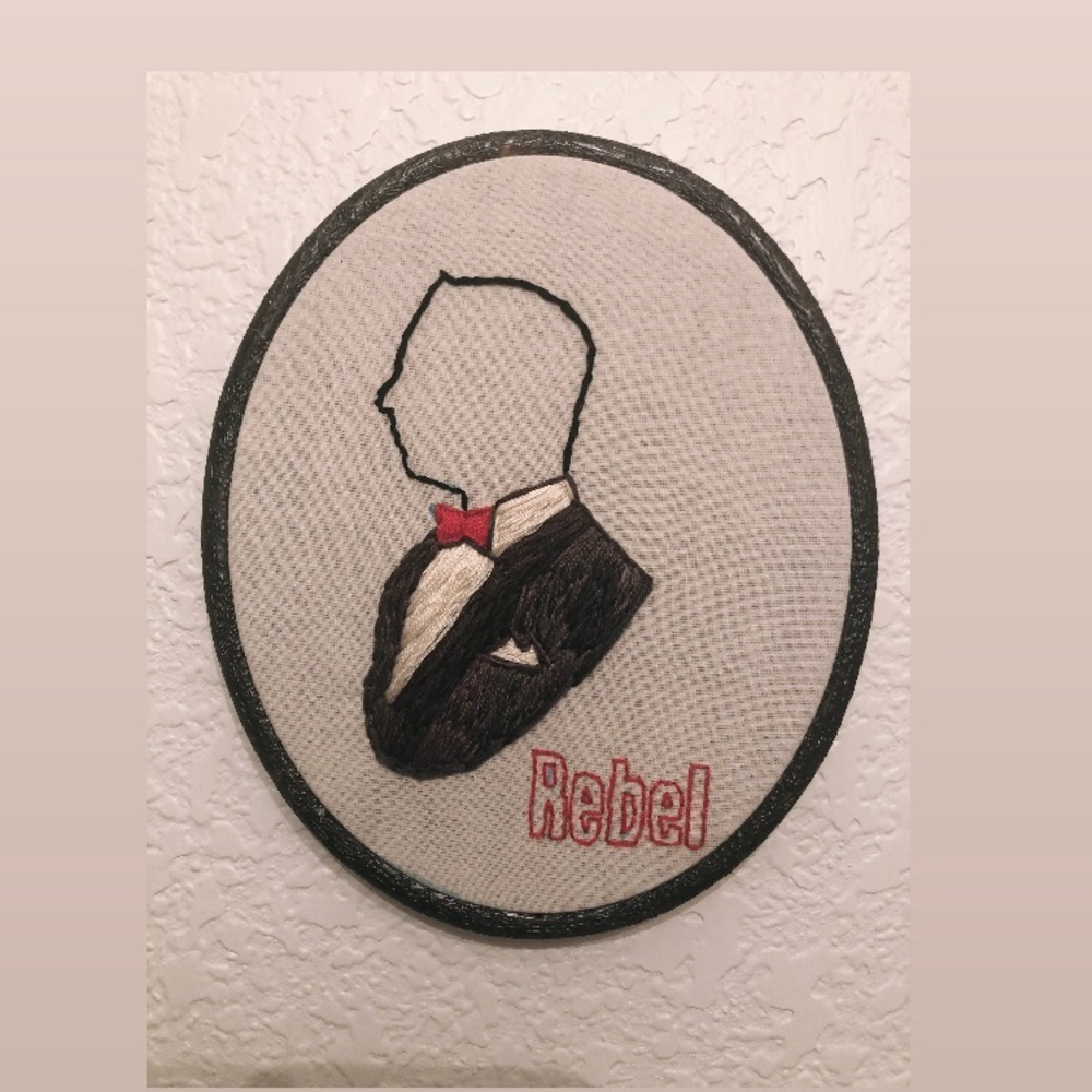 Peewee Herman Rebel Silhouette Embroidered